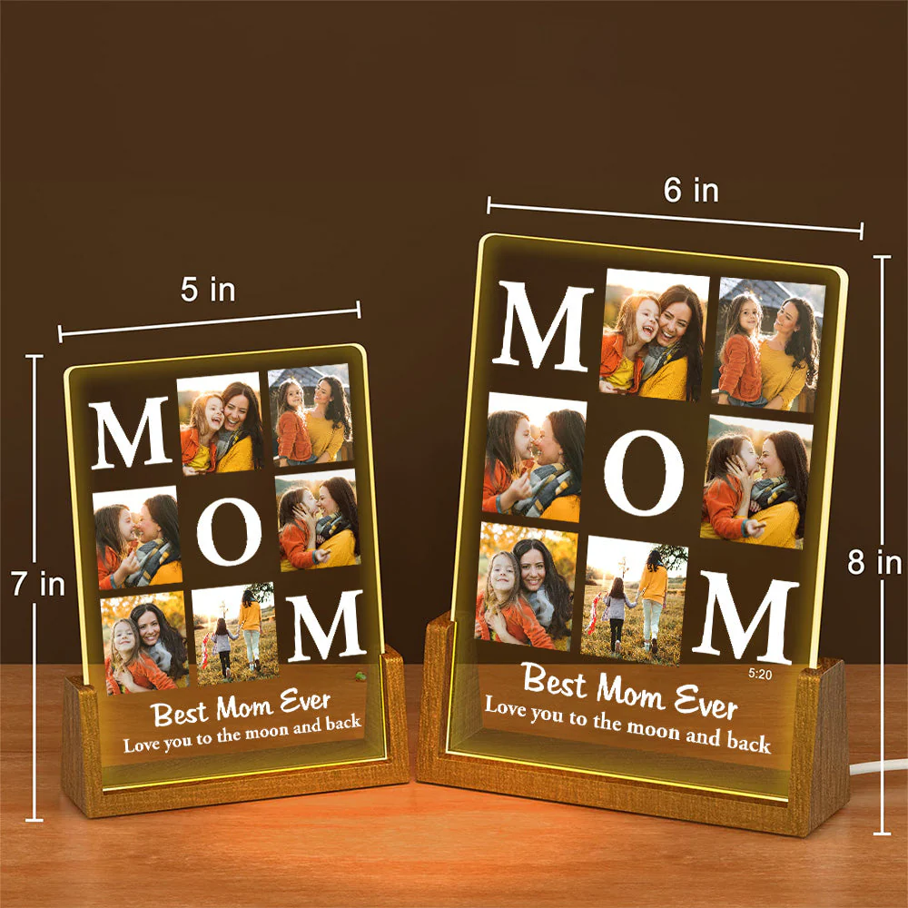 Love You To The Moon And Back - Personalized Custom Plaque With Walnut Base - Image 3