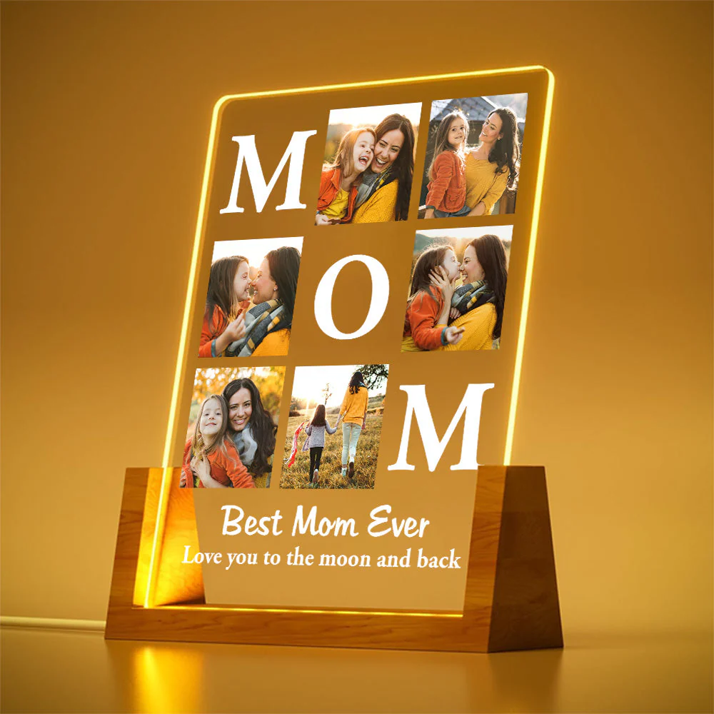 Love You To The Moon And Back - Personalized Custom Plaque With Walnut Base - Image 4