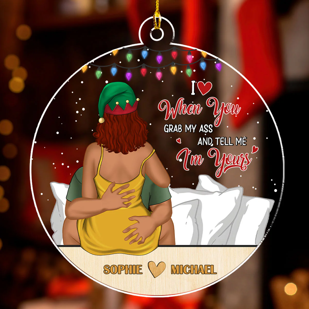 Love You When - Personalized Custom Acrylic Ornament - Image 3