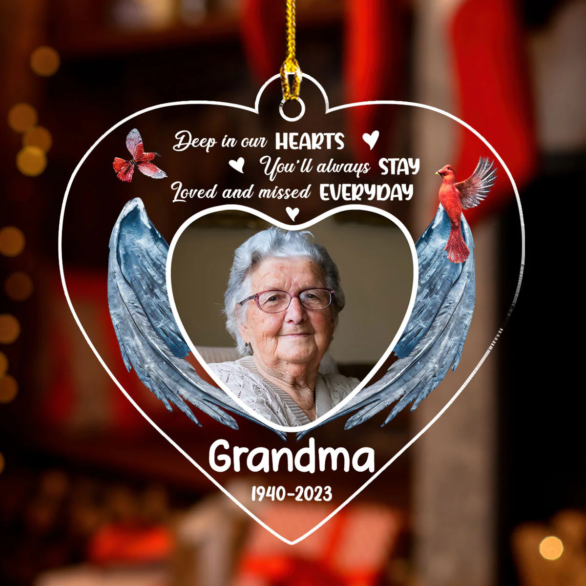 Loved And Missed Everyday - Personalized Custom Acrylic Ornament - Image 5