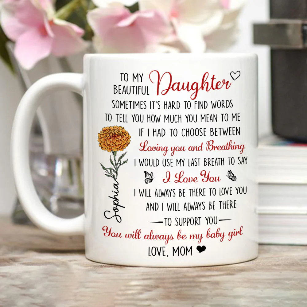 Loved By Your Mom Forever - Personalized Custom Coffee Mug - Image 4