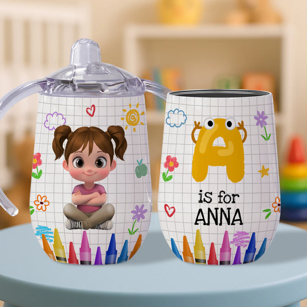 Lovely Baby - Personalized Custom Sippy Cup With Handles