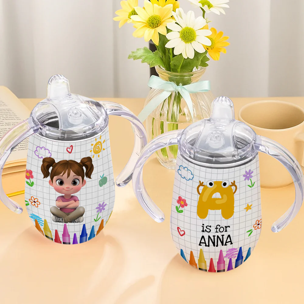 Lovely Baby - Personalized Custom Sippy Cup With Handles - Image 4