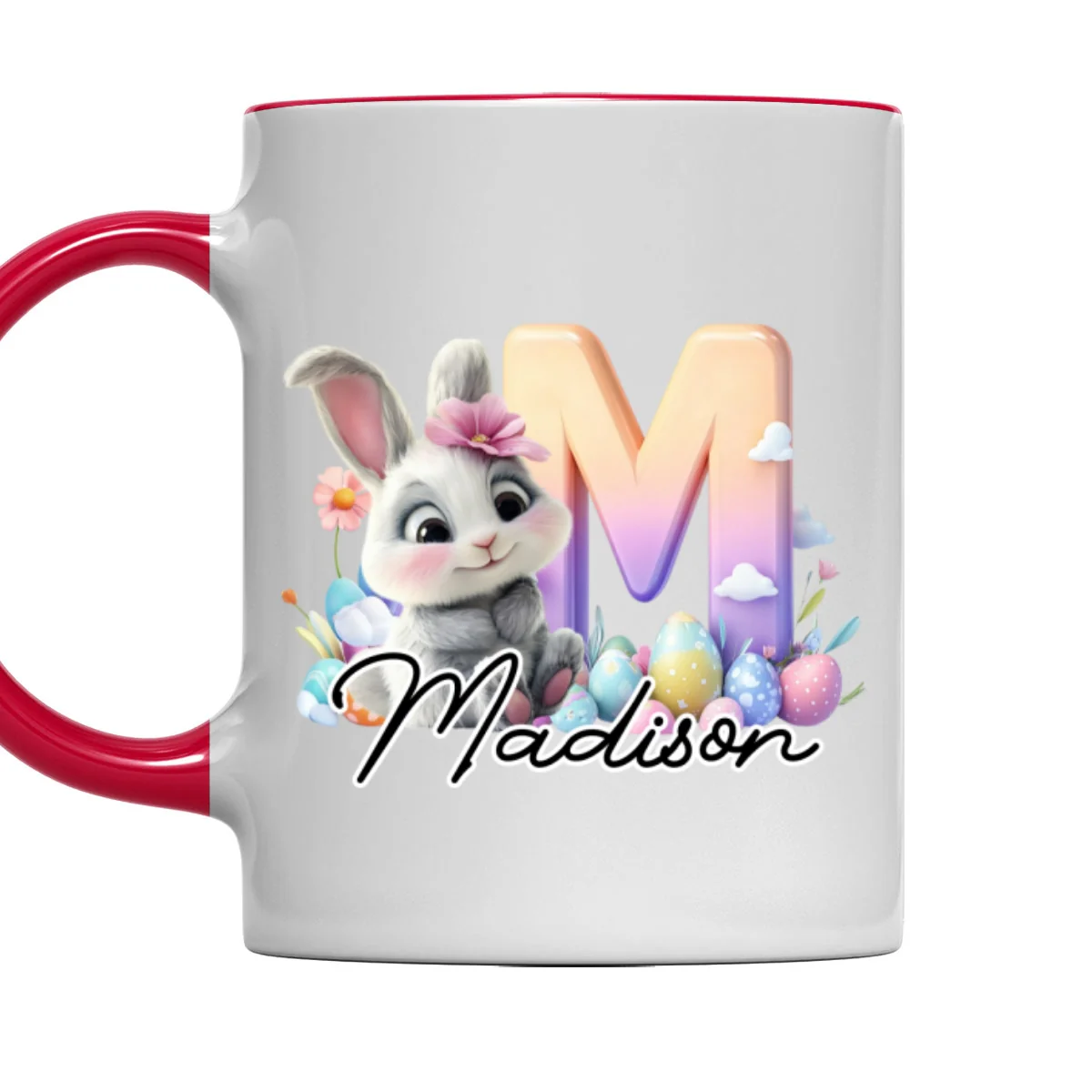 Lovely Bunny Kid - Personalized Custom Accent Mug - Image 6