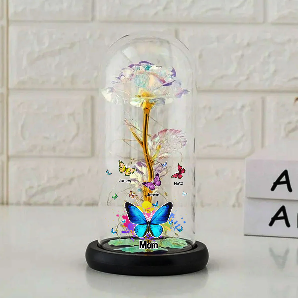 Lovely Butterfly - Personalized Custom Sparkly Rose - Image 4
