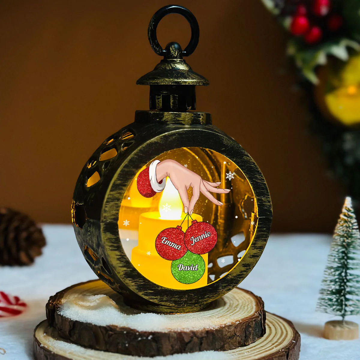 Lovely Christmas Version 2- Personalized Custom Christmas Lantern - Image 5