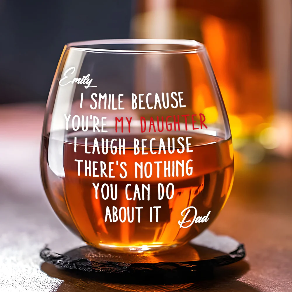 Lovely Daughter - Personalized Custom Wine Glass