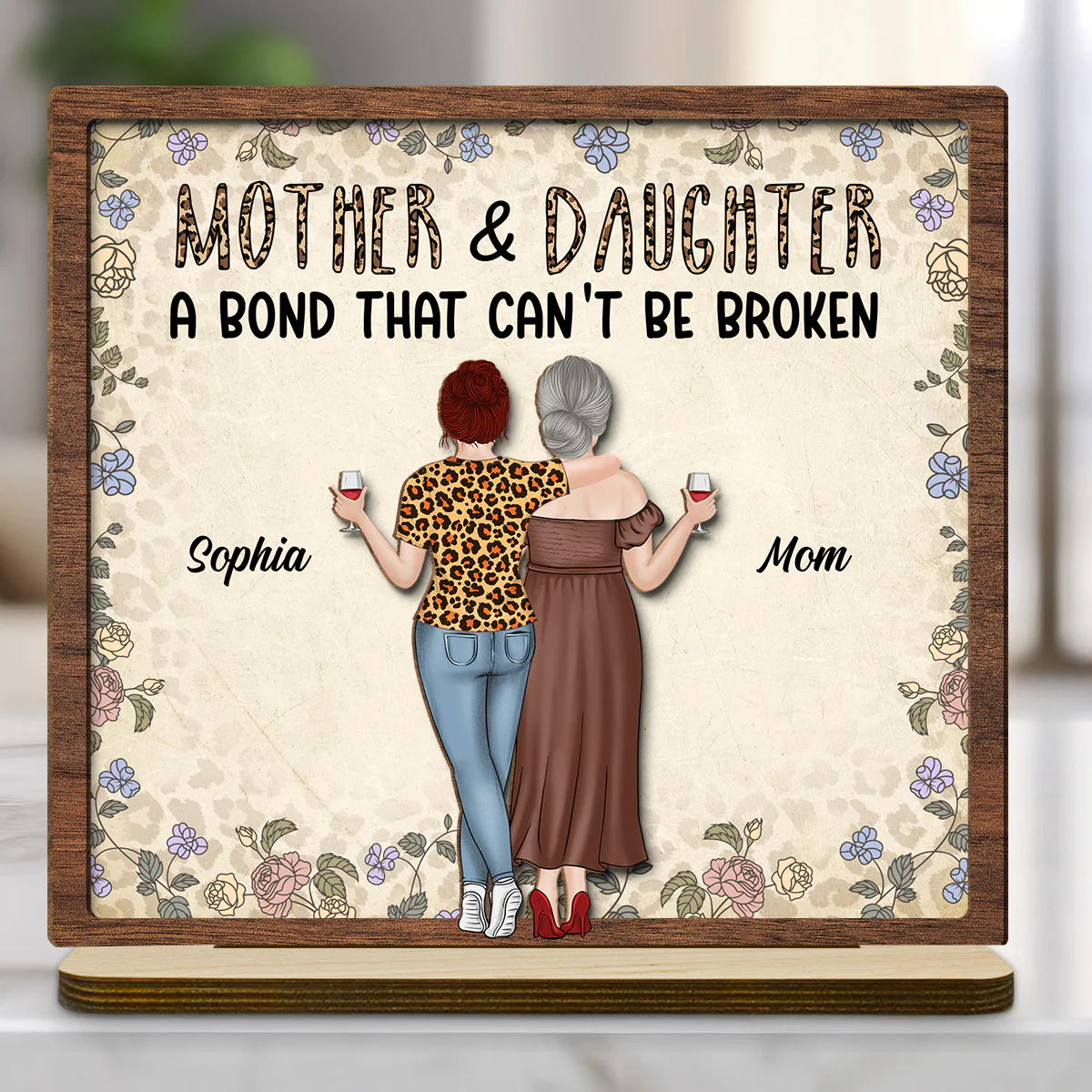 Lovely Daughters - Personalized Custom 2-Layer Wood Plaque With Flat Base - Image 2