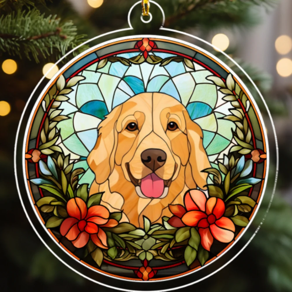 Lovely Dog - Personalized Custom Acrylic Ornament - Image 5