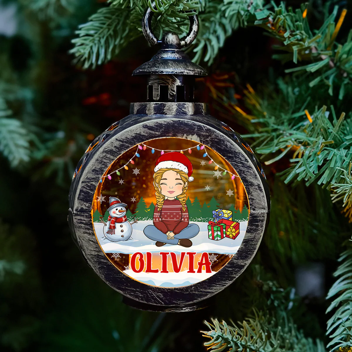 Lovely Family - Personalized Custom Christmas Lantern - Image 4