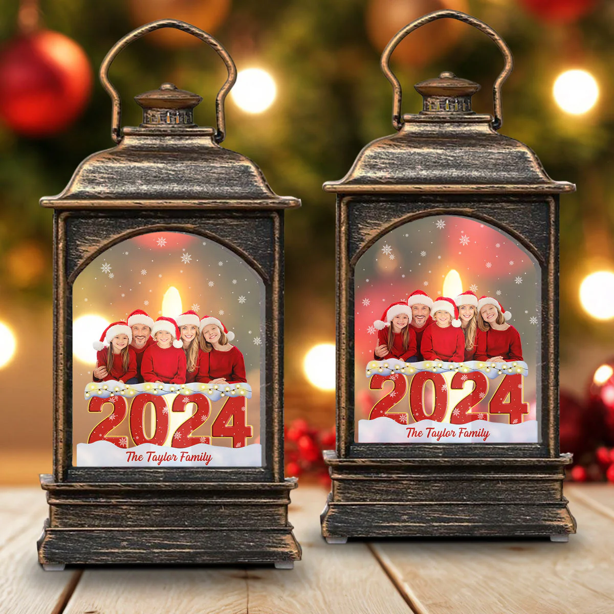 Lovely Family - Personalized Custom Christmas Wind Lamp - Image 4