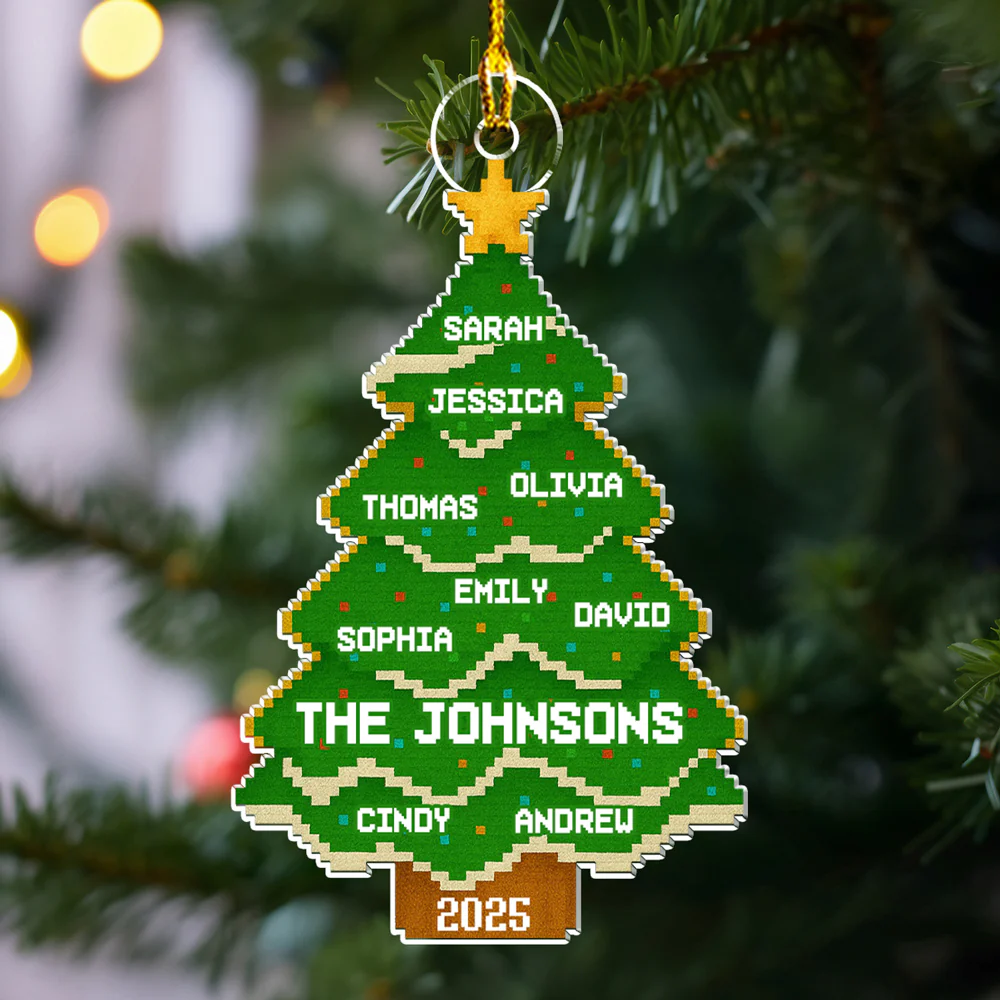 Lovely Family Tree - Personalized Custom Acrylic Ornament - Image 4