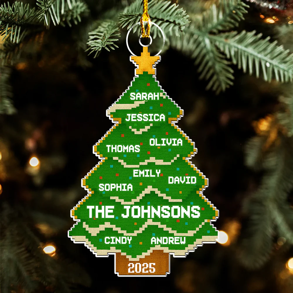 Lovely Family Tree - Personalized Custom Acrylic Ornament - Image 5