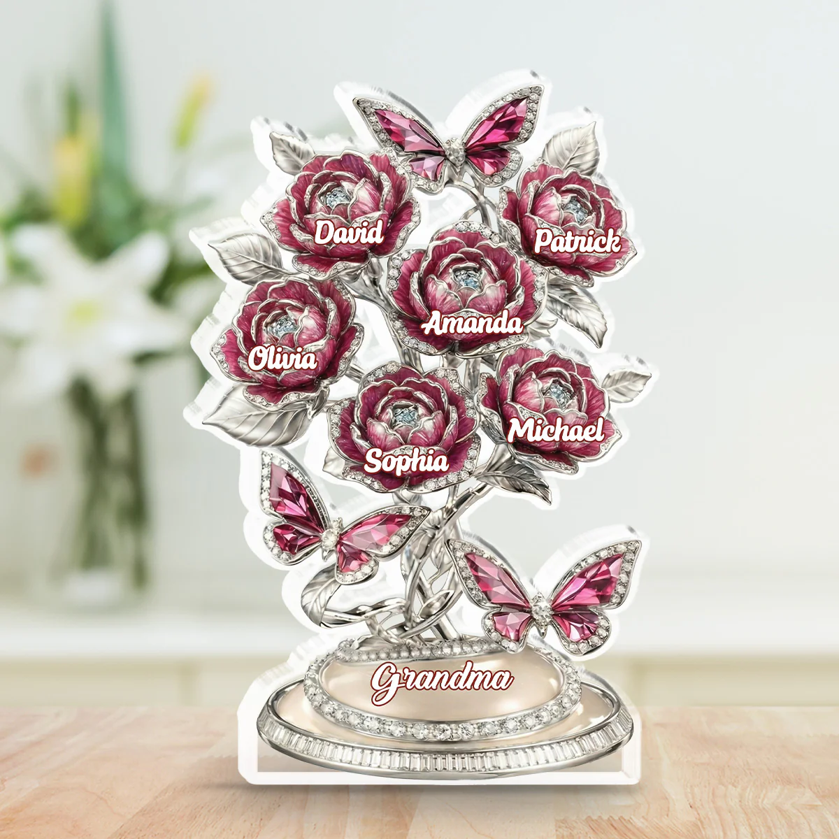 Lovely Flowers - Personalized Custom Acrylic Plaque
