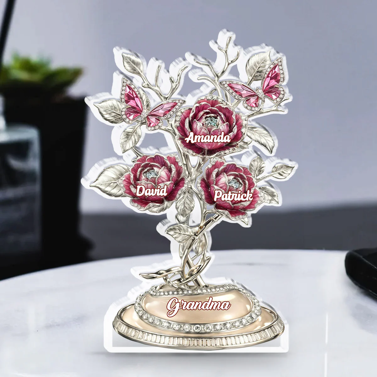 Lovely Flowers - Personalized Custom Acrylic Plaque - Image 3