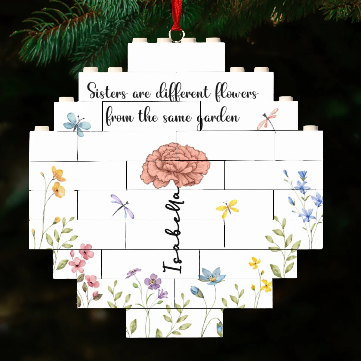 Lovely Flowers - Personalized Custom Puzzle Ornament - Image 6