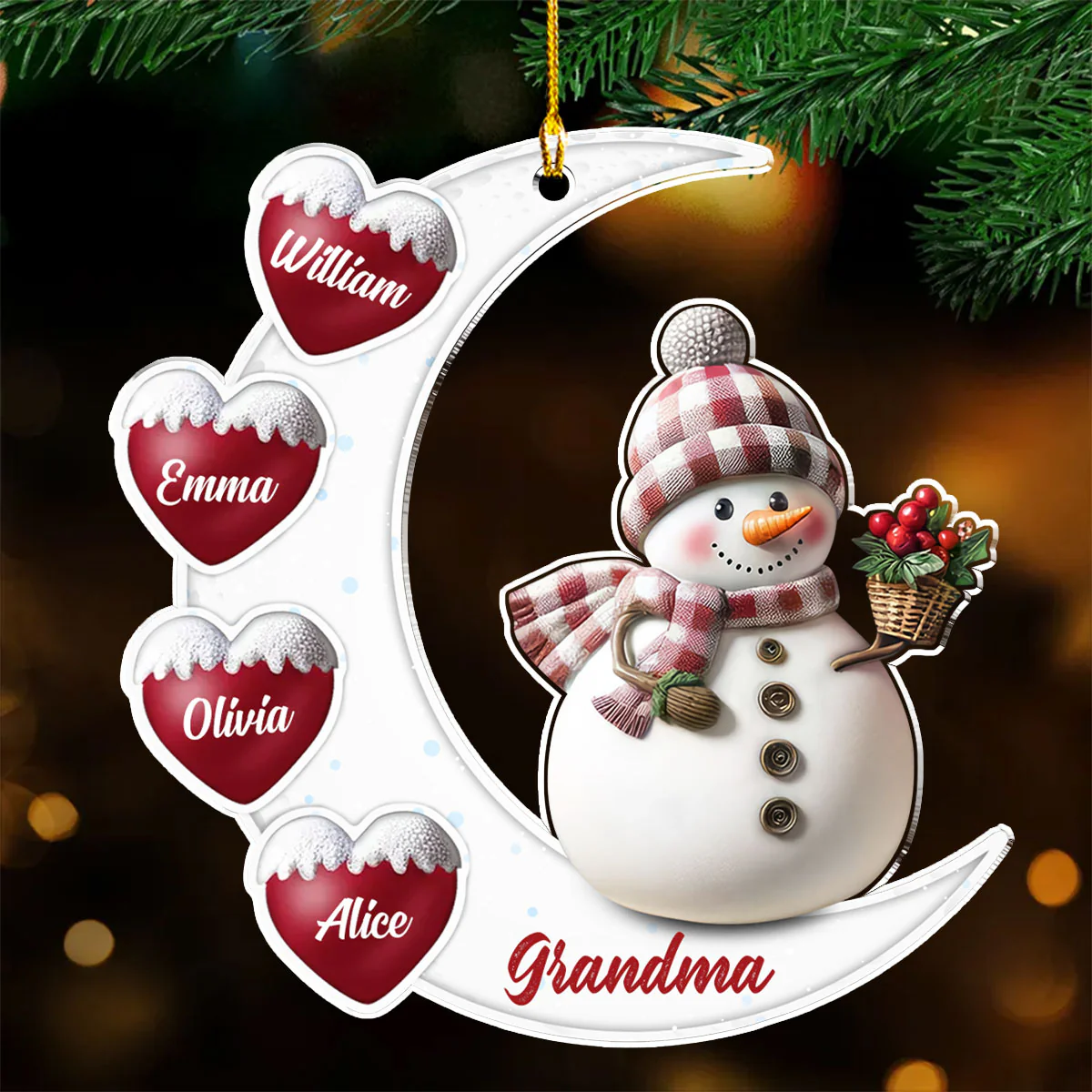 Lovely Grandma 2 - Personalized Custom Acrylic Ornament - Image 2