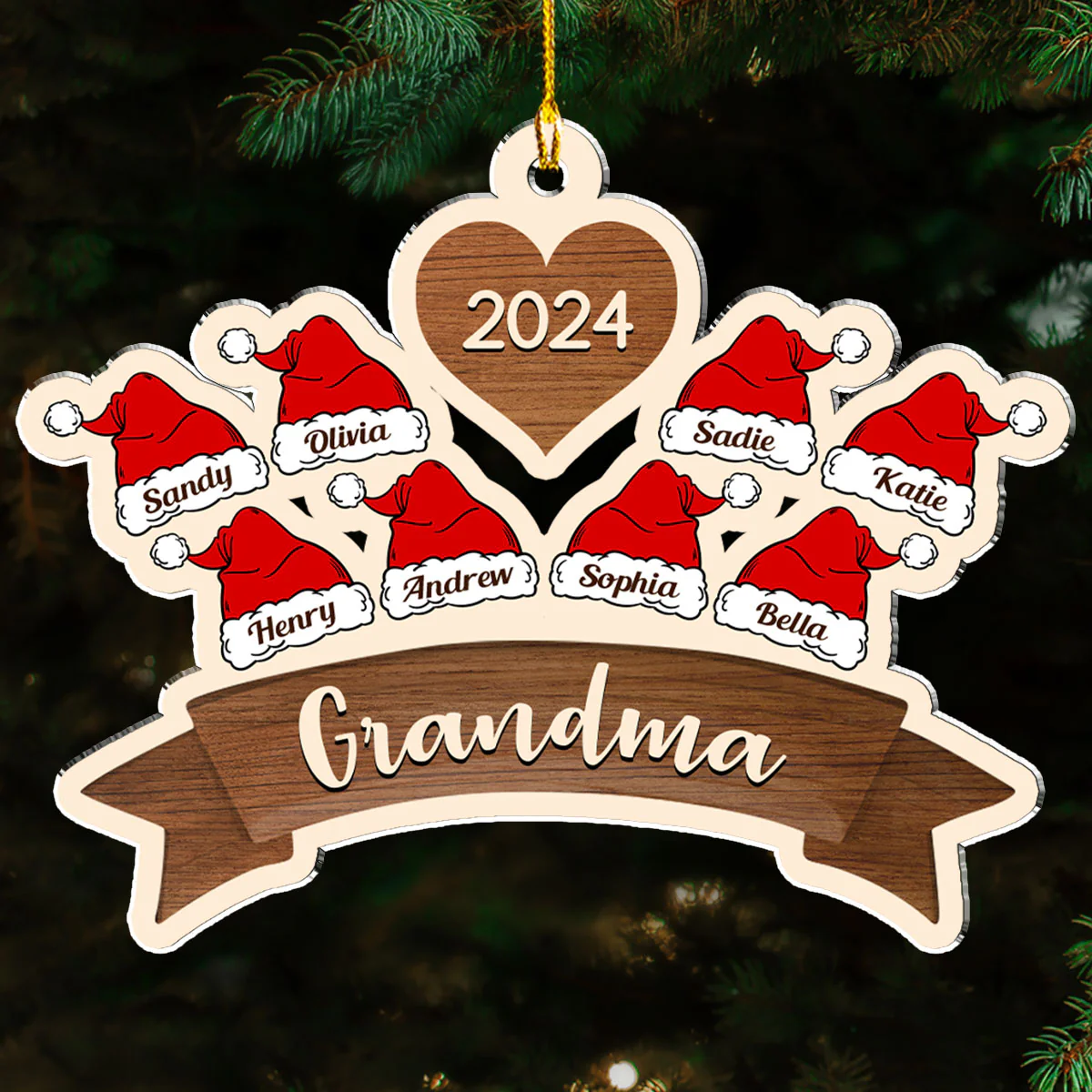 Lovely Grandma - Personalized Custom Acrylic Ornament - Image 4