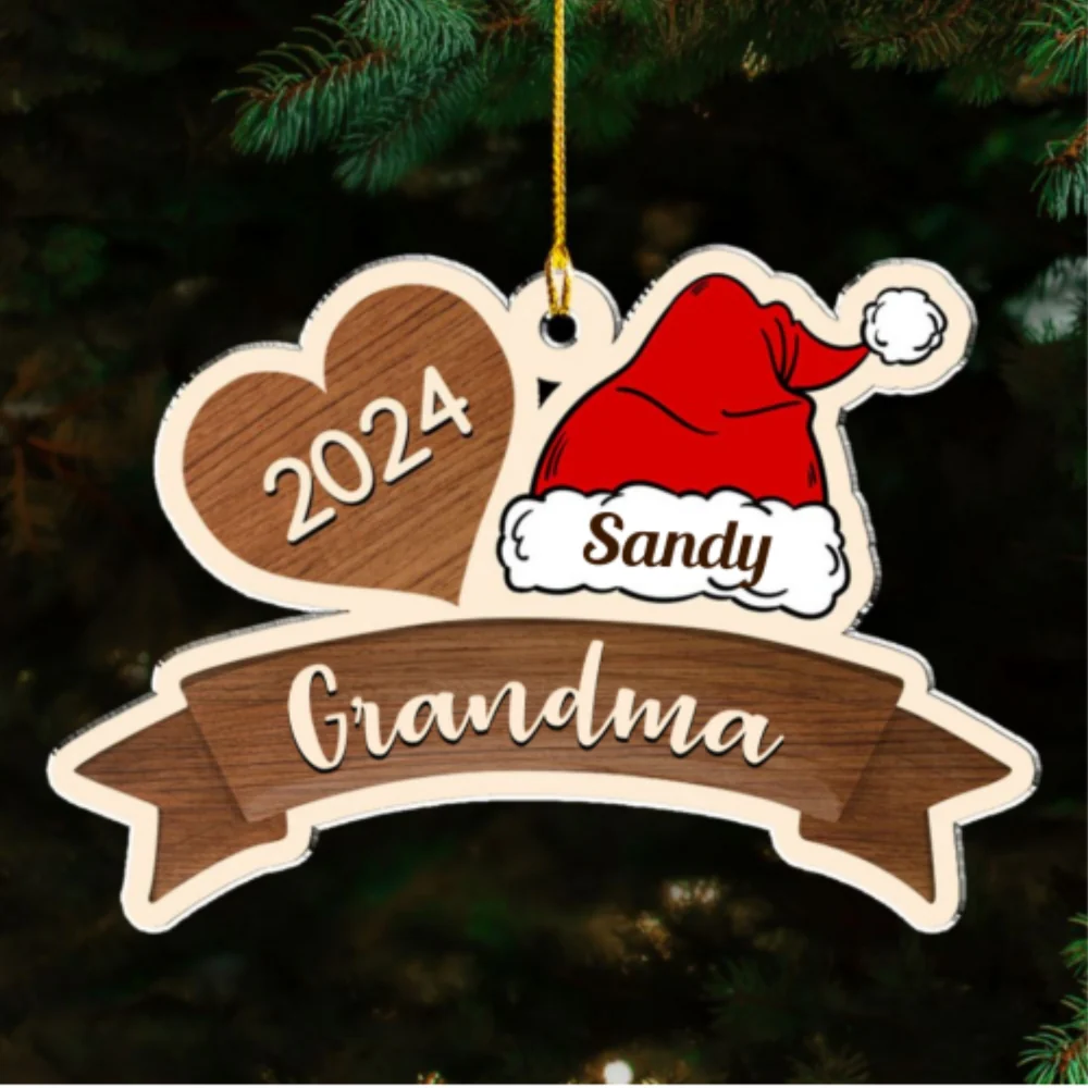 Lovely Grandma - Personalized Custom Acrylic Ornament - Image 5