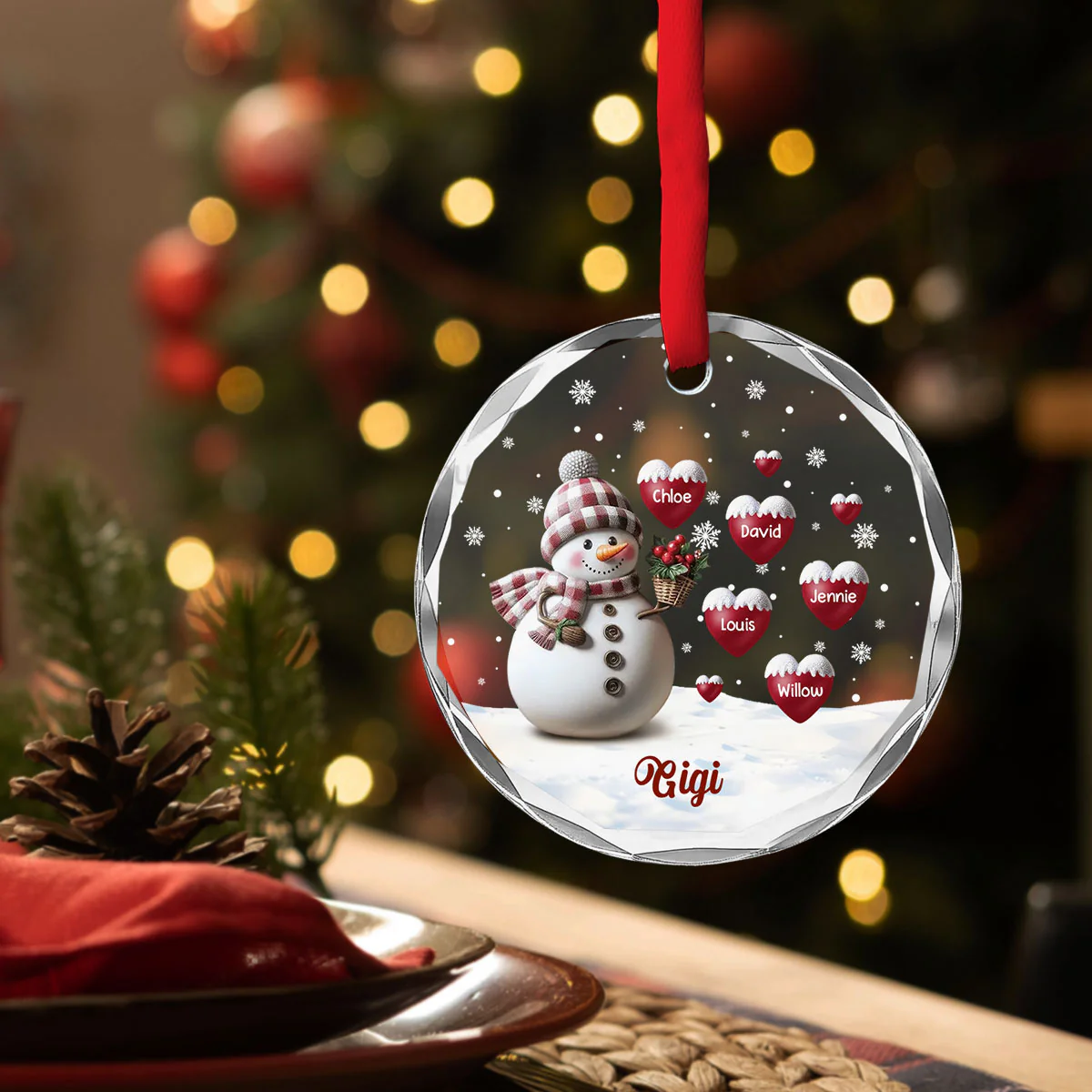 Lovely Grandma - Personalized Custom Glass Ornament - Image 3