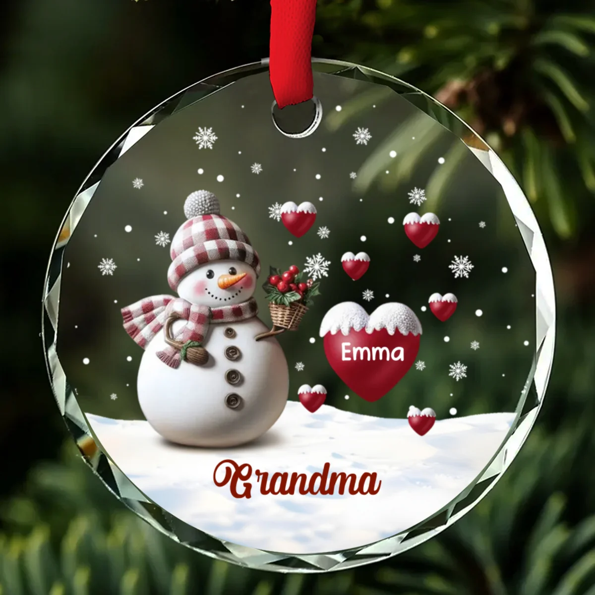 Lovely Grandma - Personalized Custom Glass Ornament - Image 7