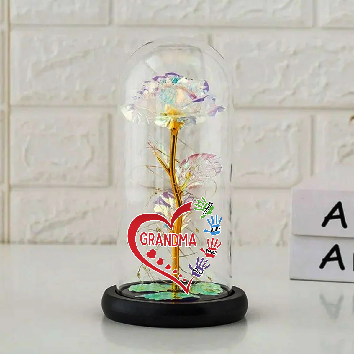 Lovely Grandma - Personalized Custom Sparkly Rose - Image 3