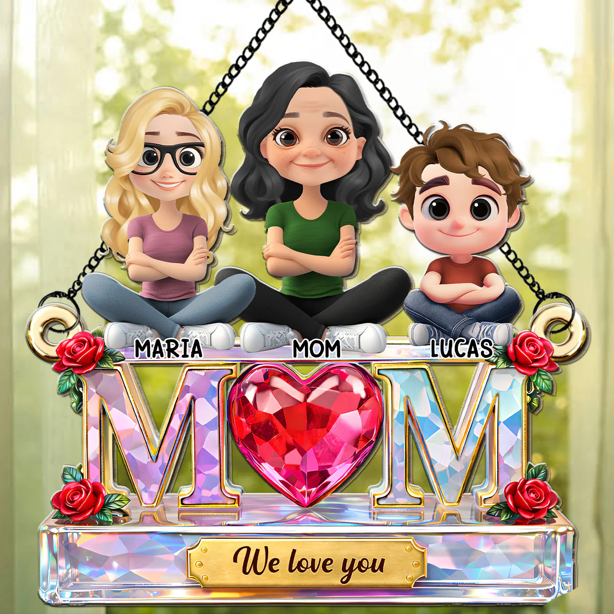Lovely Mom - Personalized Custom Suncatcher