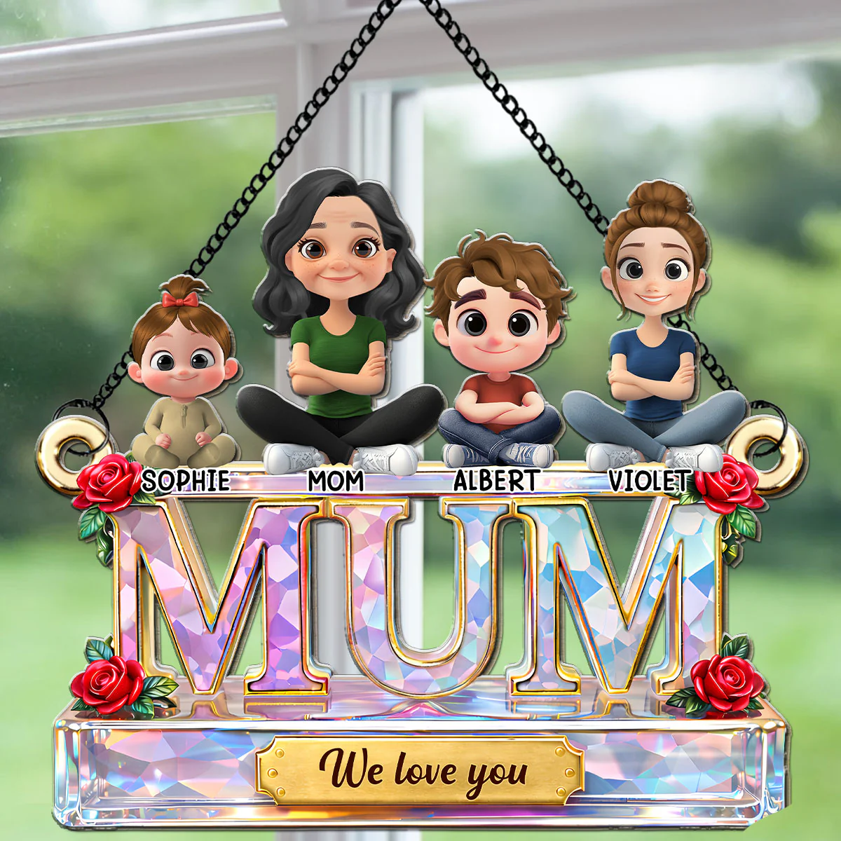 Lovely Mom - Personalized Custom Suncatcher - Image 4