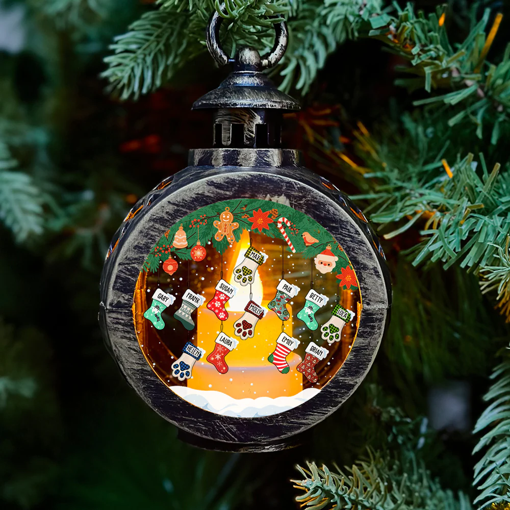 Lovely Stockings - Personalized Custom Christmas Lantern - Image 2