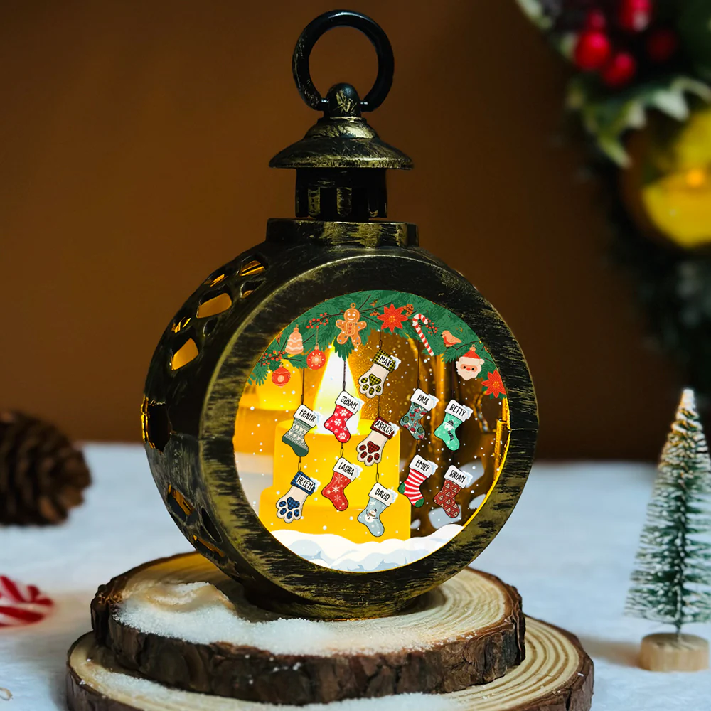 Lovely Stockings - Personalized Custom Christmas Lantern - Image 5