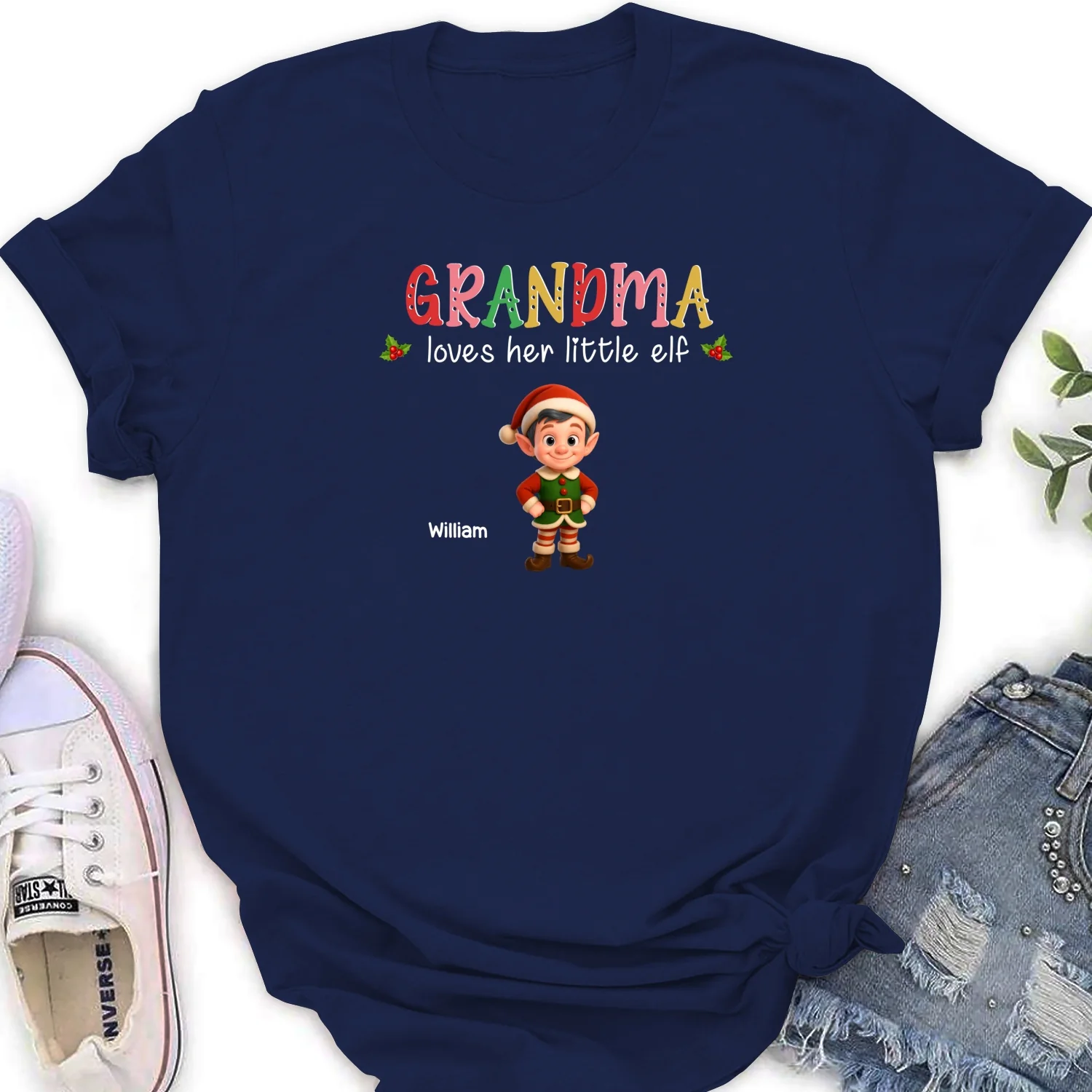 Loves Her Little Elves - Personalized Custom Shirt - Image 18