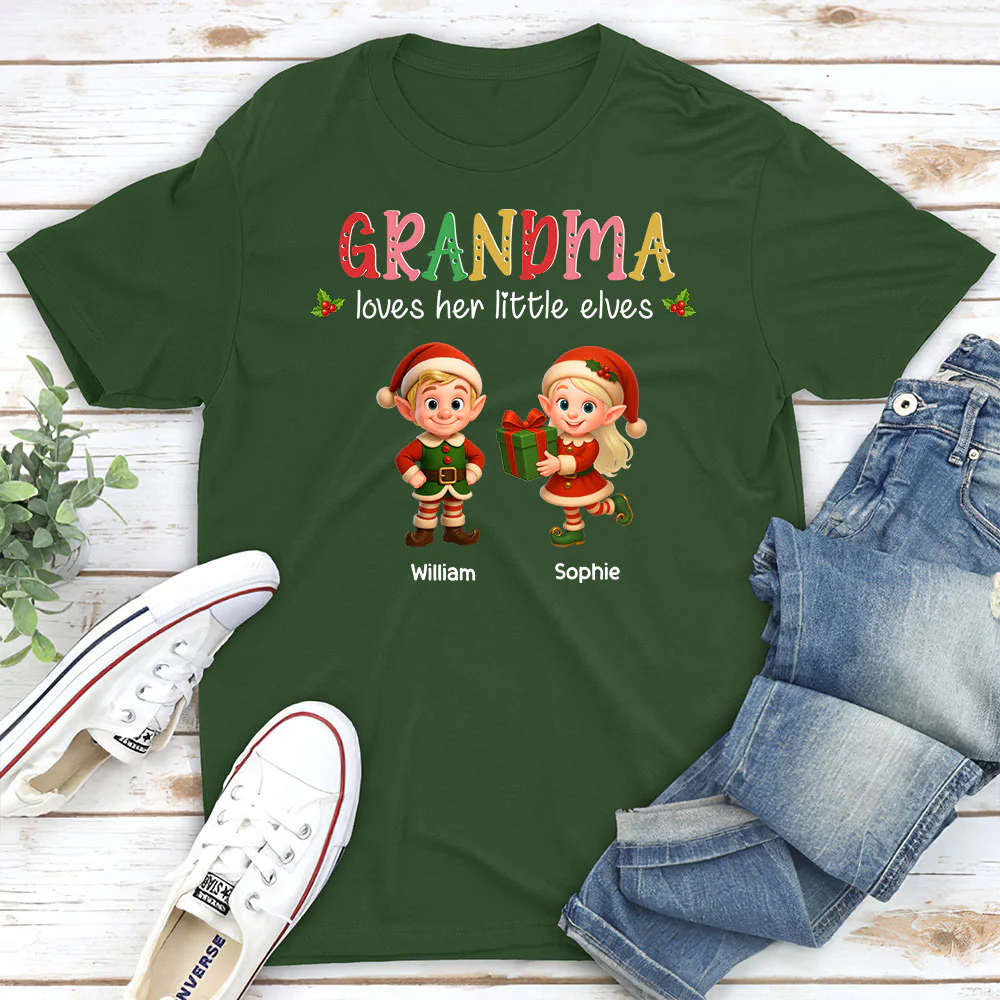 Loves Her Little Elves - Personalized Custom Shirt - Image 2