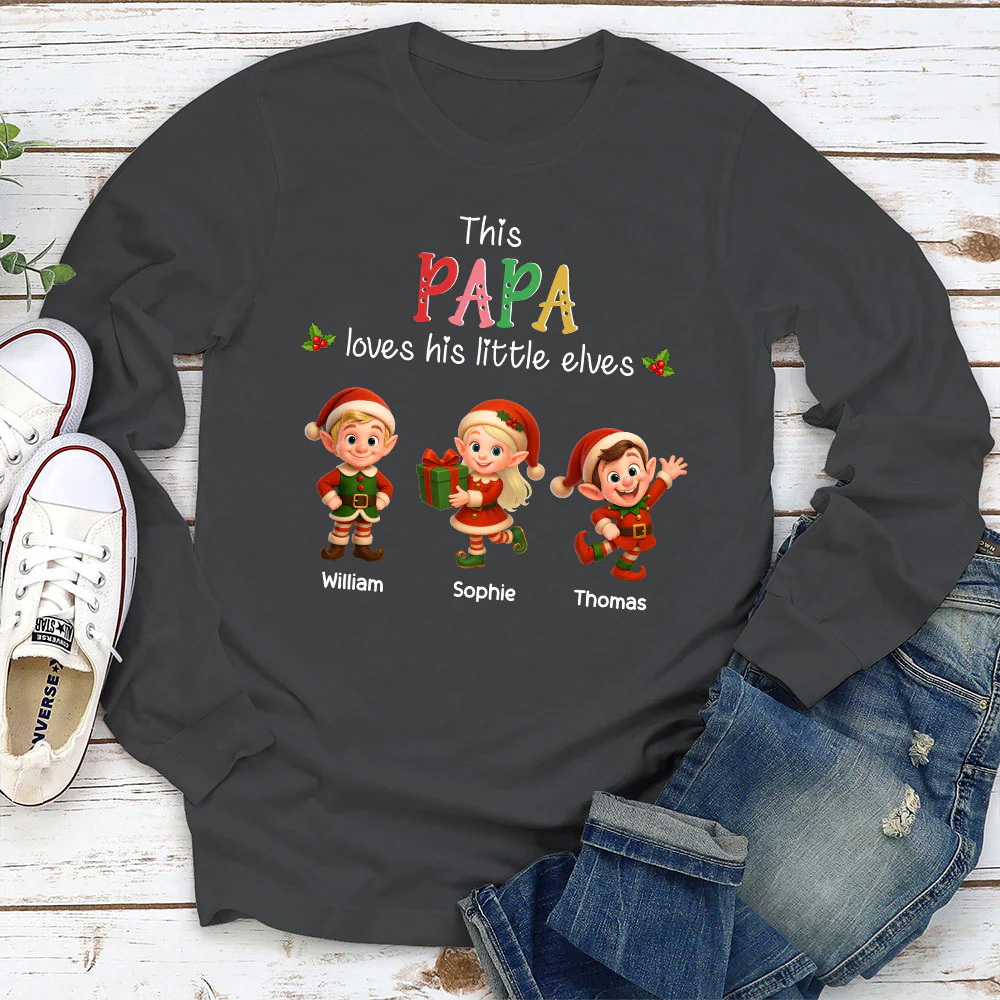 Loves His Little Elves - Personalized Custom Shirt - Image 8