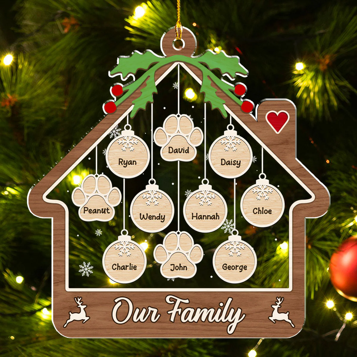 Loving Home - Personalized Custom Acrylic Ornament - Image 4