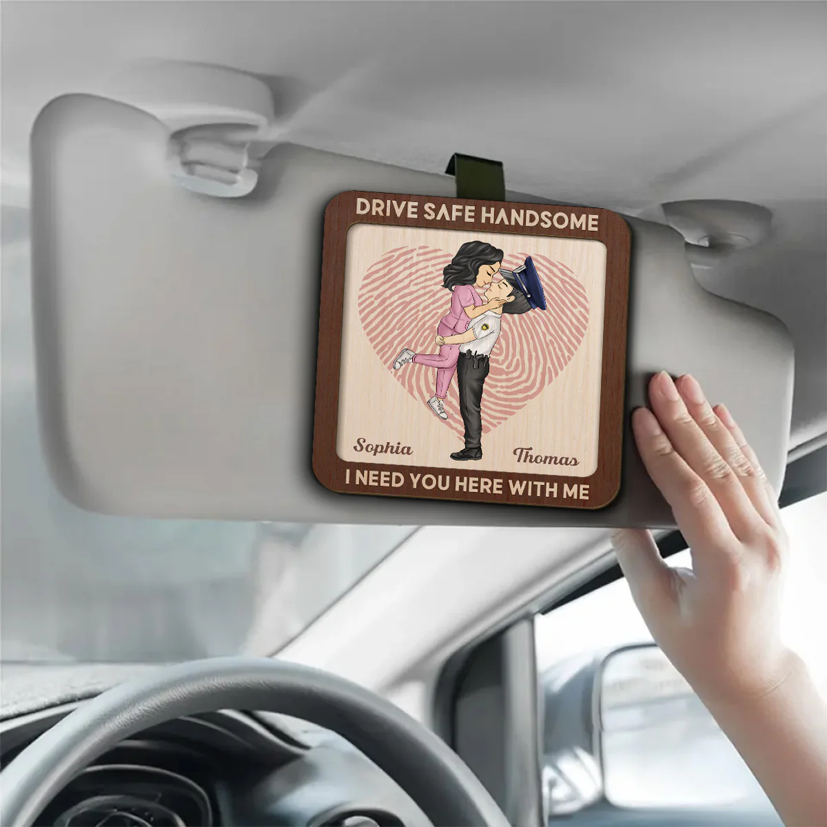 Loving You - Personalized Custom Car Visor Clip - Image 3
