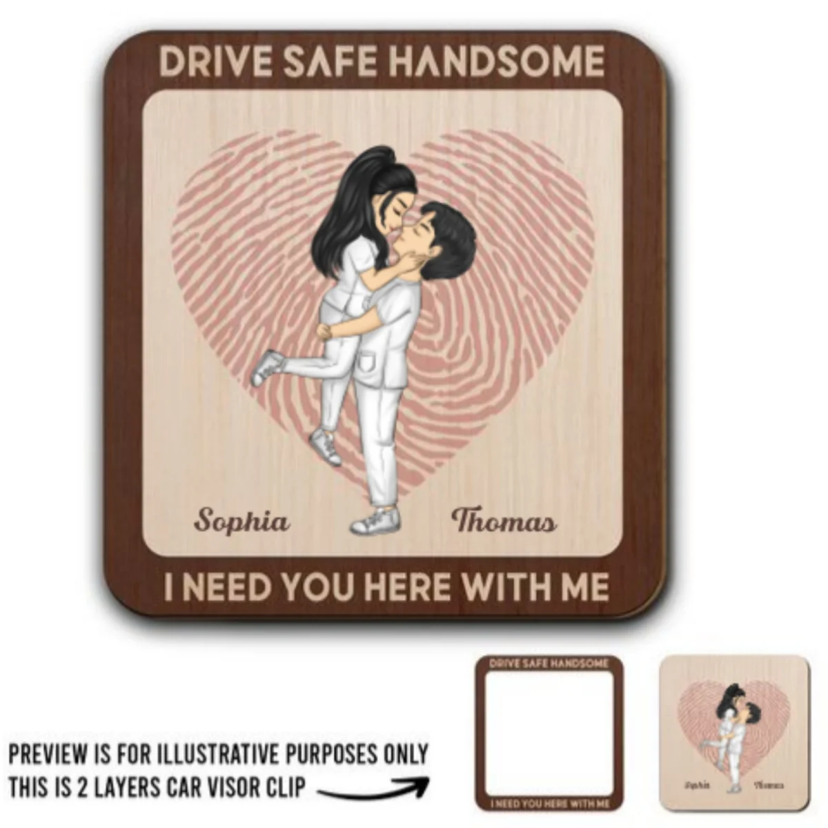 Loving You - Personalized Custom Car Visor Clip - Image 5
