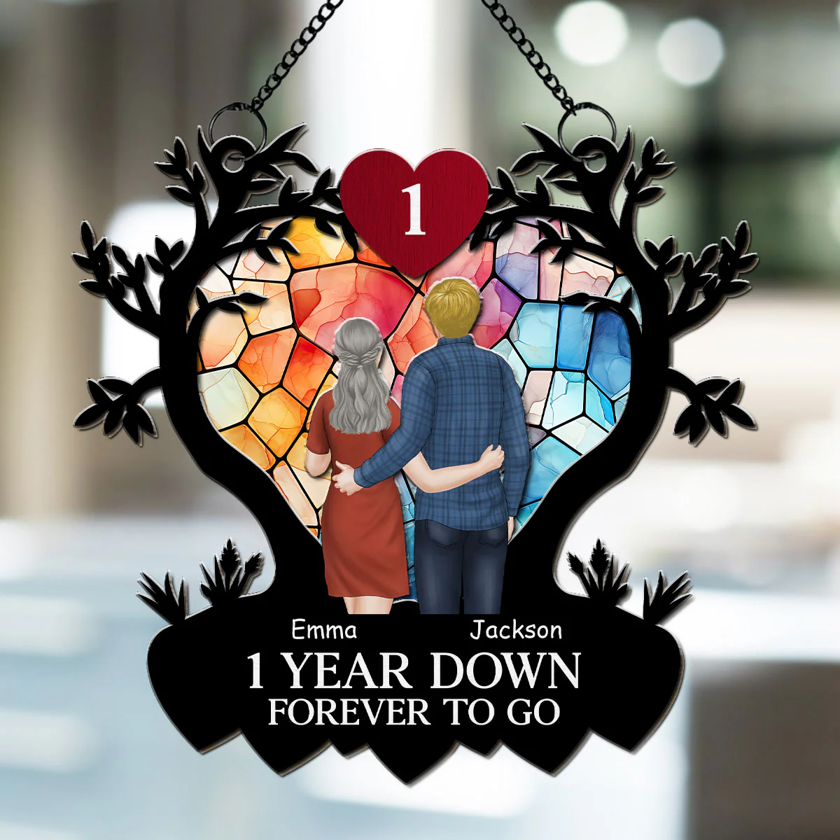 Loving you - Personalized Custom Suncatcher - Image 2