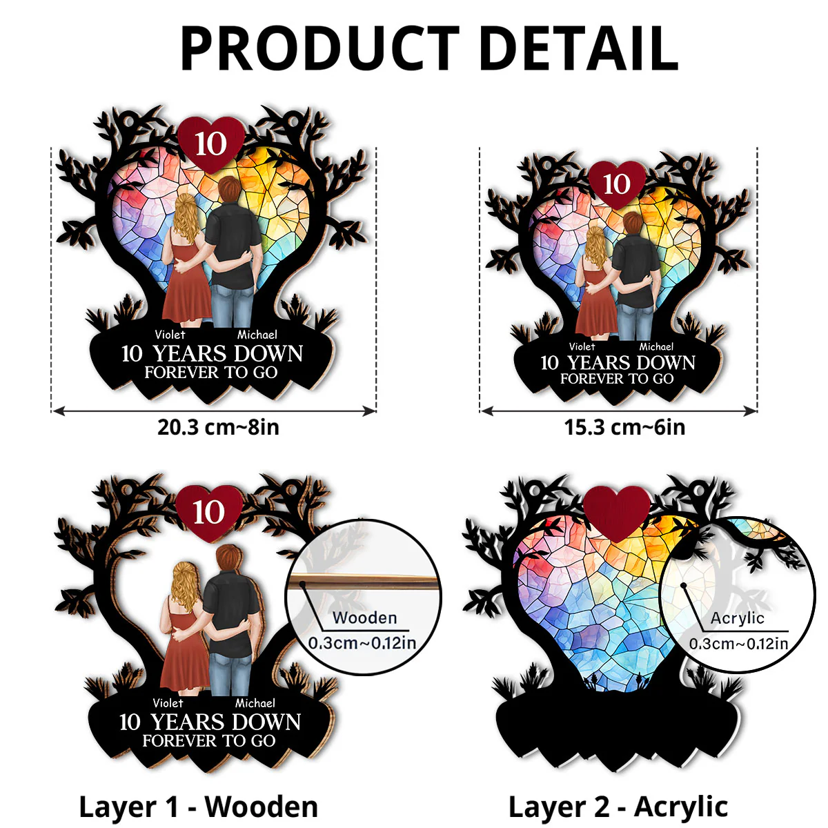 Loving you - Personalized Custom Suncatcher - Image 4