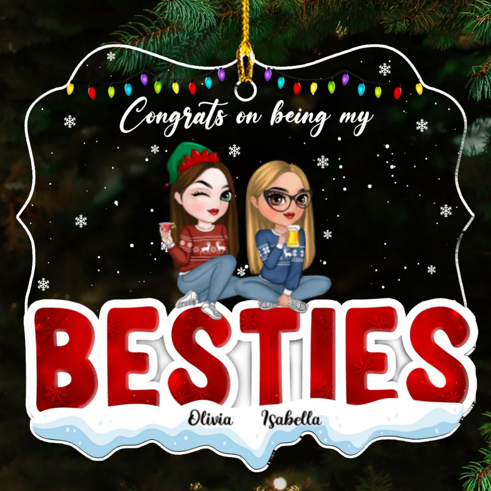 Lucky Bestie - Personalized Custom Acrylic Ornament - Image 6