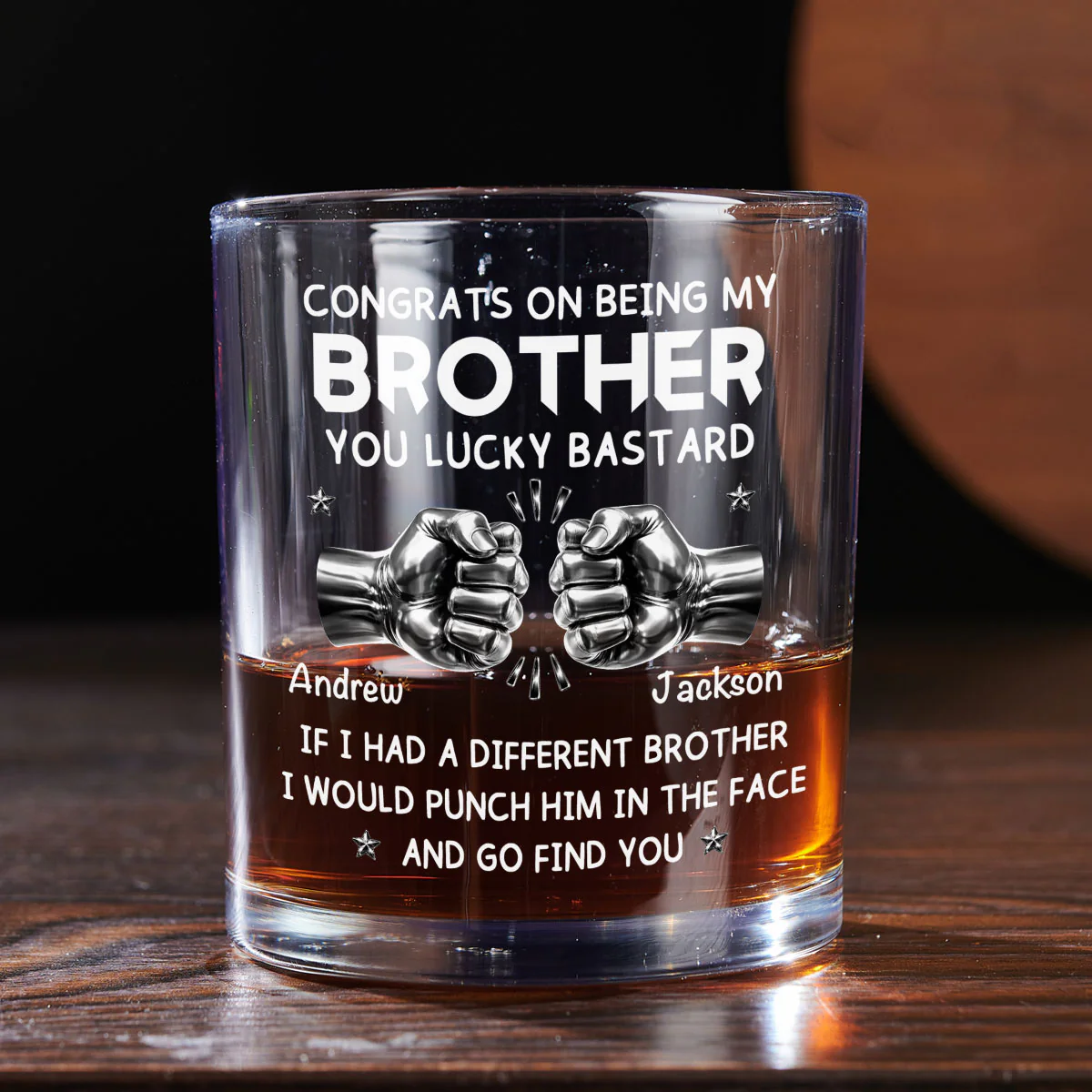 Lucky Brother - Personalized Custom Whiskey Glass - Image 4