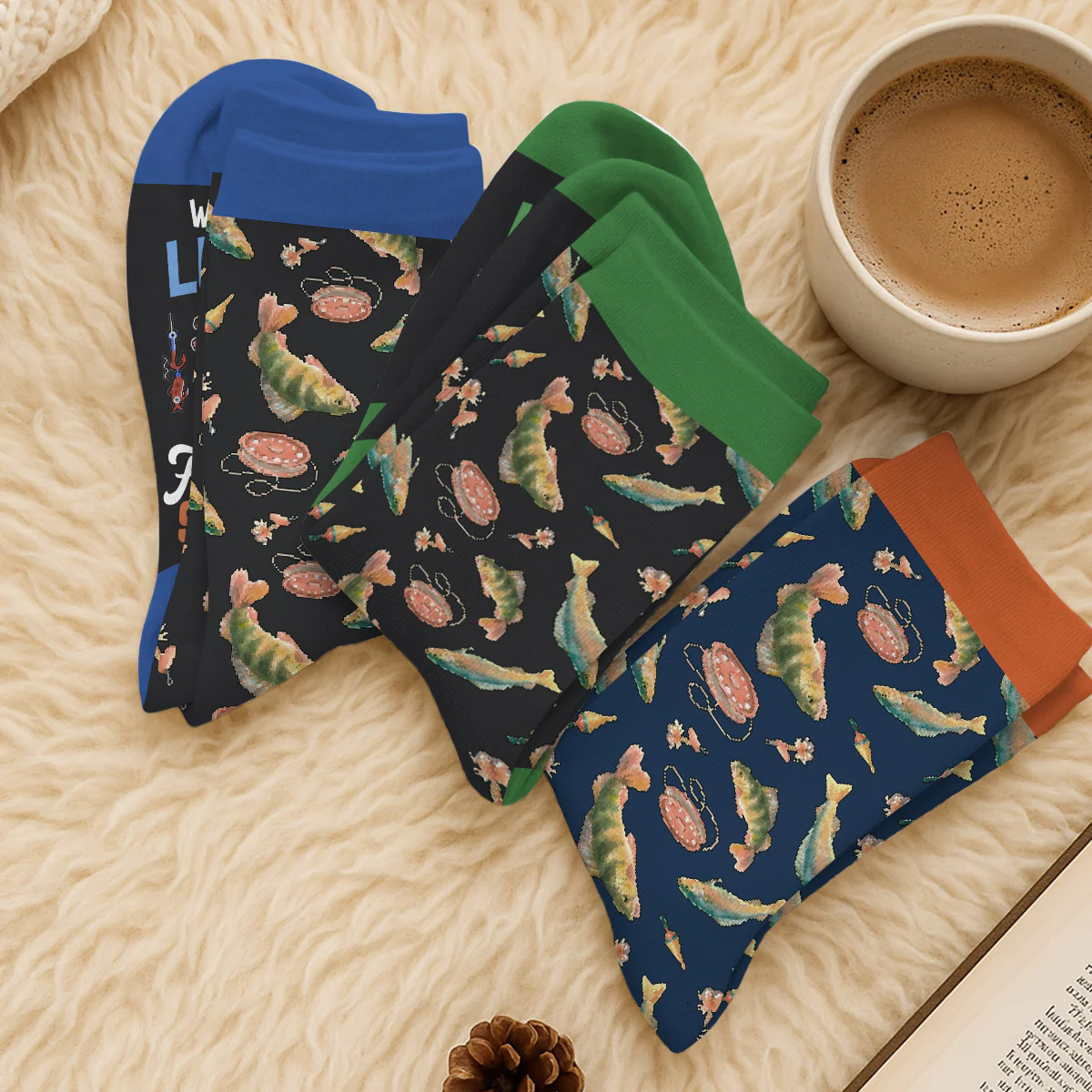 Lucky Fisherman - Personalized Custom Crew Socks - Image 6