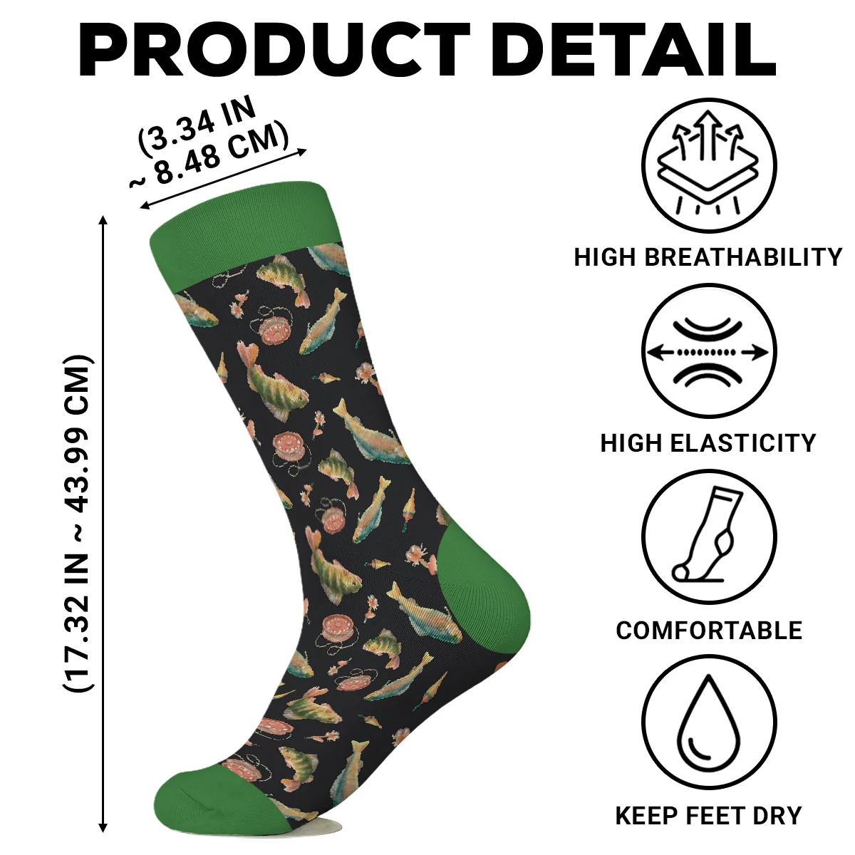 Lucky Fisherman - Personalized Custom Crew Socks - Image 7