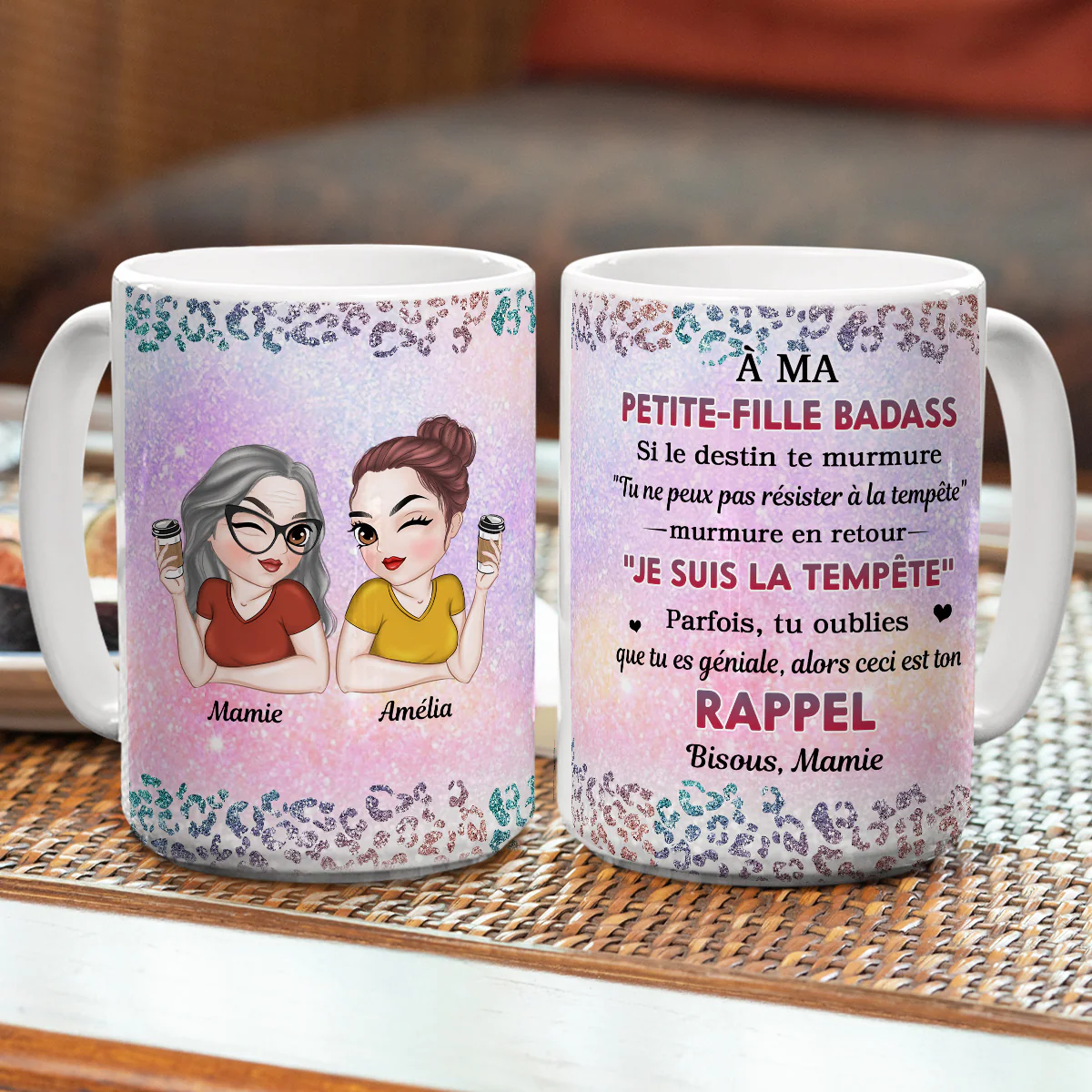 Ma Petite-Fille Courageuse - Tasse à café personnalisée - Image 4