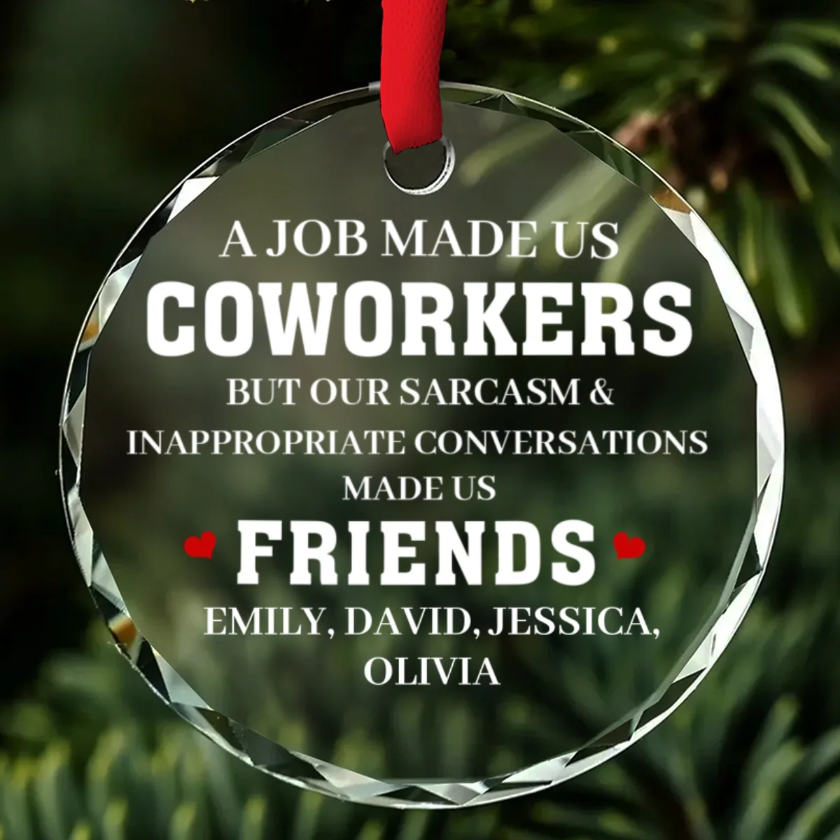 Made Us Friends - Personalized Custom Glass Ornament - Image 5