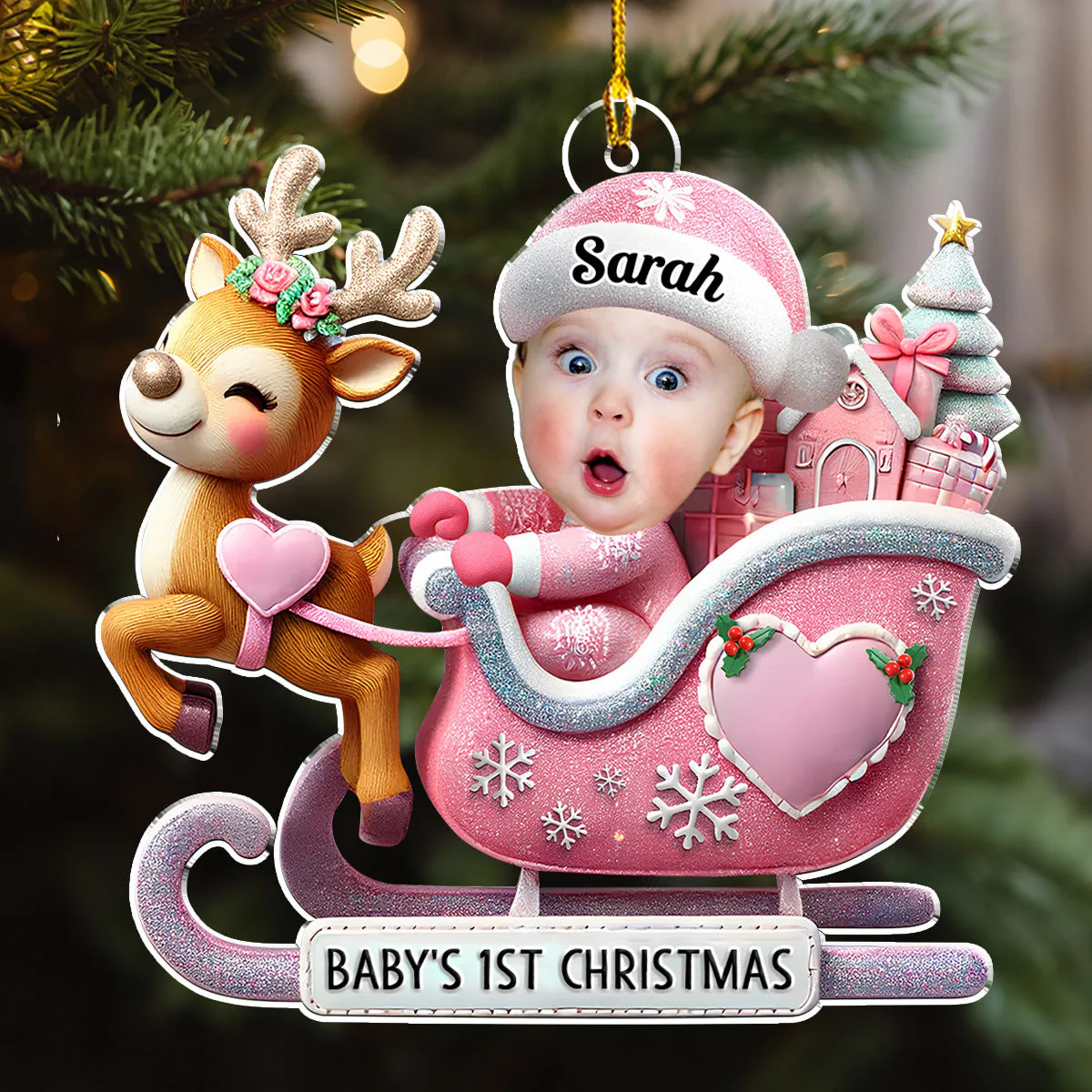Magical First Christmas - Personalized Custom Acrylic Ornament - Image 4