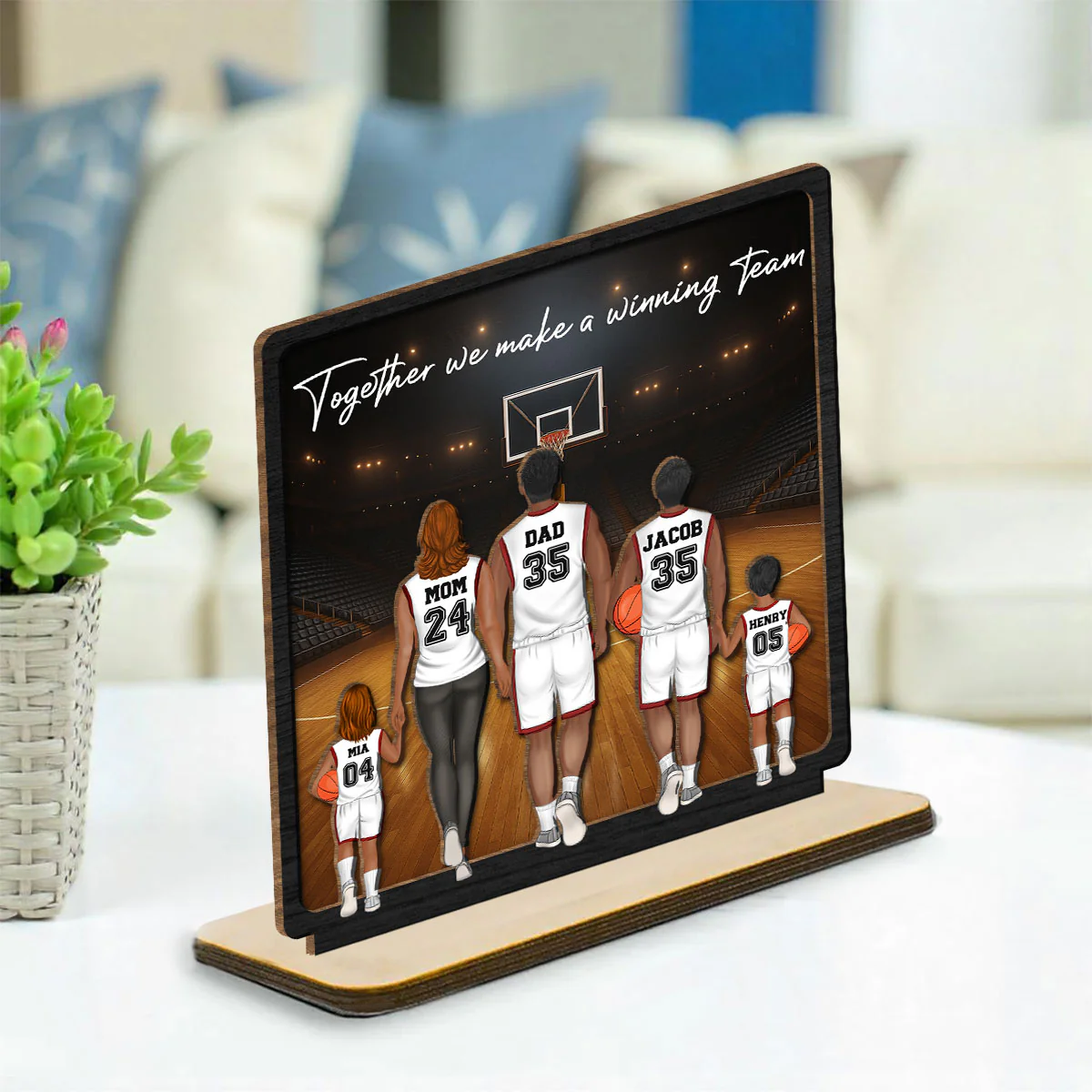 Make A Winning Team - Personalized Custom 2-Layer Wood Plaque With Flat BaseĀ - Image 3
