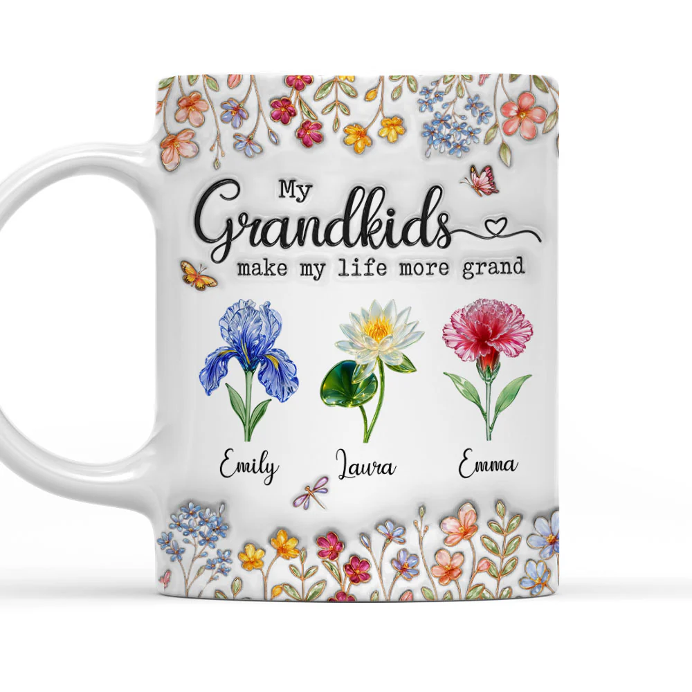 Make Life More Grand With Lovely Kids - Personalized Custom 3D Inflated Effect Mug