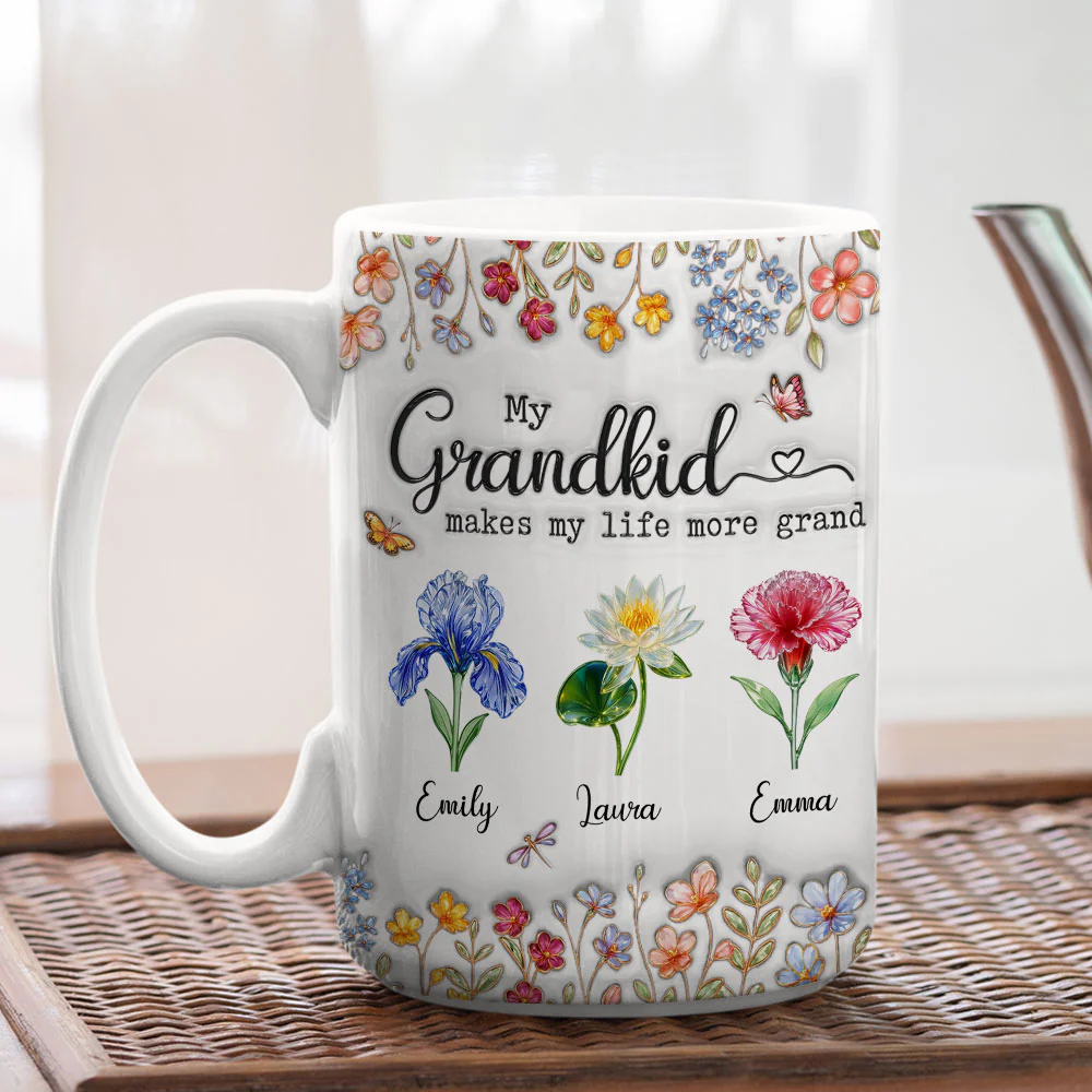 Make Life More Grand With Lovely Kids - Personalized Custom 3D Inflated Effect Mug - Image 6