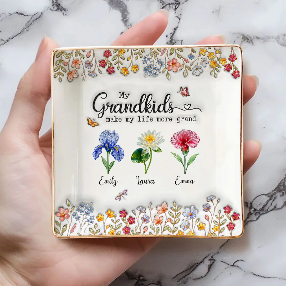 Make Life More Grand With Lovely Kids - Personalized Custom 3D Inflated Jelwery Dish - Image 3