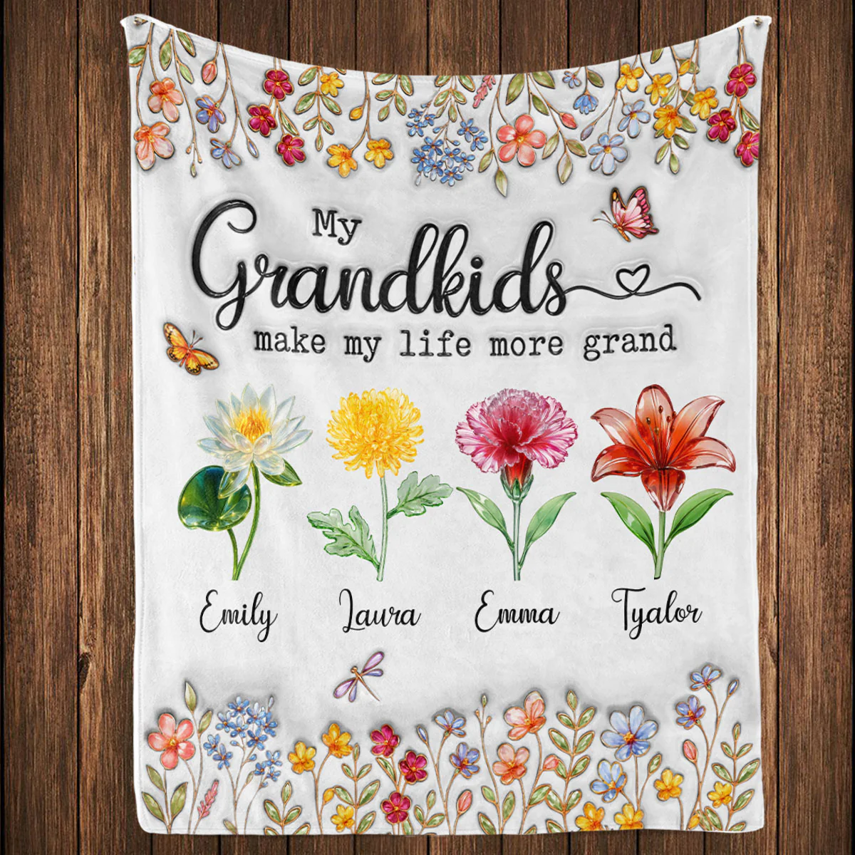 Make Life More Grand With Lovely Kids - Personalized Custom Fleece Blanket - Image 4